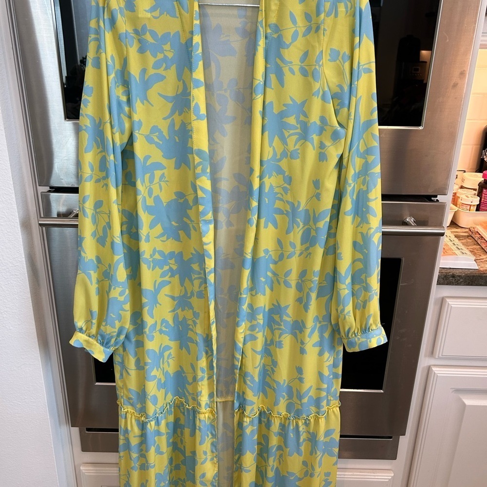 3LL (Colombian brand) Yellow and Blue kimono, size S, GUC Coachella fairy - Picture 1 of 4
